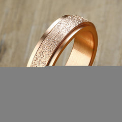 Rotatable Women's Stainless Steel Ring in Gold & Rose Gold
