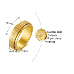 Rotatable Women's Stainless Steel Ring in Gold & Rose Gold