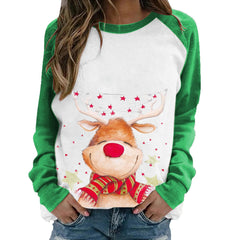 Casual Women's Long-sleeve Printed Pullover Sweater