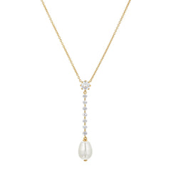 18K Gold-Plated Tassel Zircon Cuban Chain Necklace