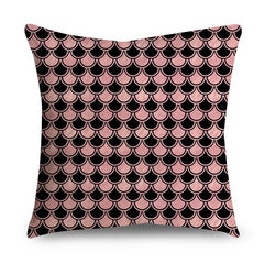 Rose Gold Polyester Pillow Cover with Black Gold Design