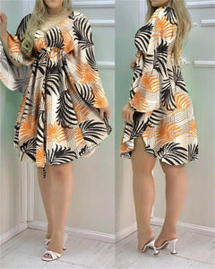 Leaf Print Dress for Women