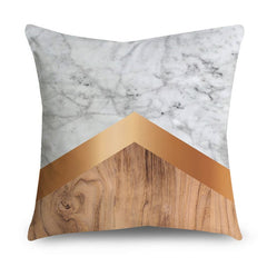 Rose Gold Polyester Pillow Cover with Black Gold Design