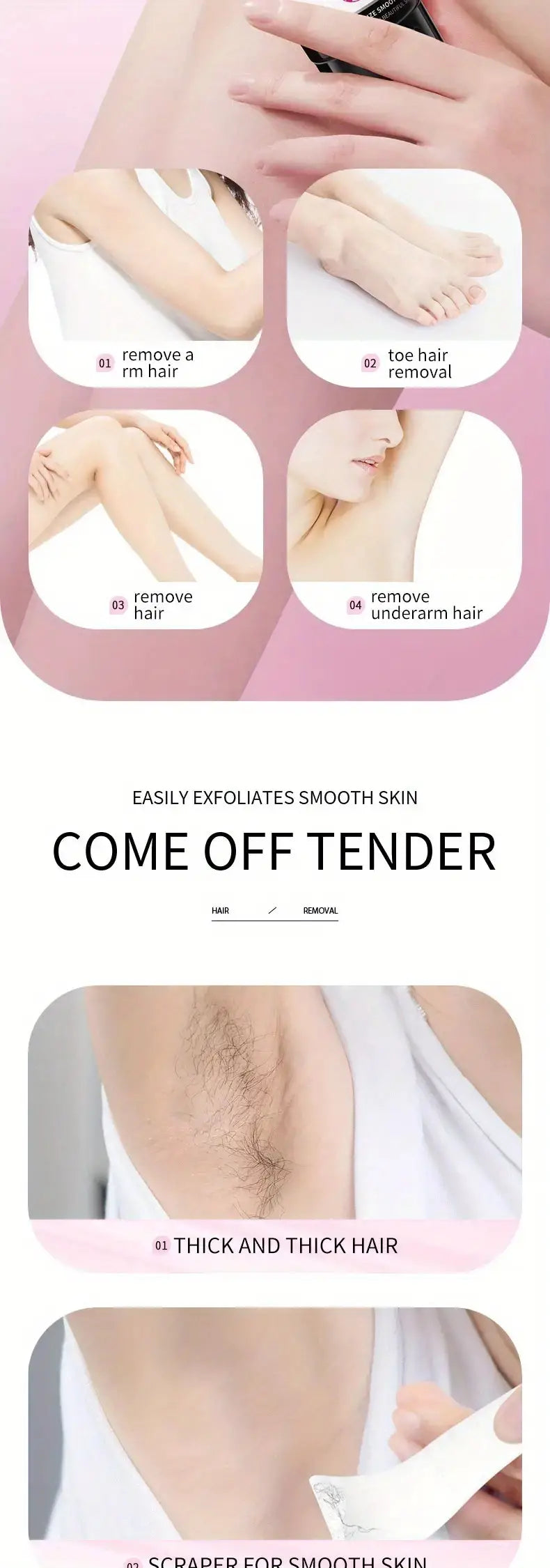 Painless Hair Removal Cream for Women - Sensitive Formula