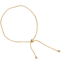 Korean 18K Gold Simple Snake Chain Bracelet, Adjustable