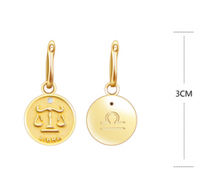 S925 Silver Zodiac Coin Necklace with 14K Gold Chain