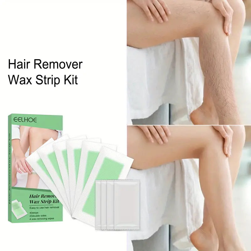 40 Waxed Hair Removal Strips for All Skin Types