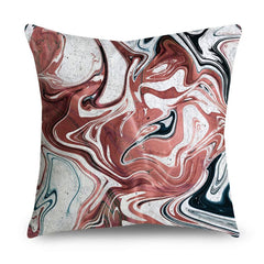Rose Gold Polyester Pillow Cover with Black Gold Design