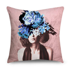 Rose Gold Polyester Pillow Cover with Black Gold Design