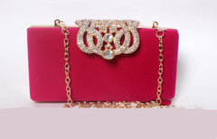 Rhinestone Crown Suede Bridal Bag for Ladies