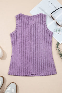 Solid Mineral Wash Ribbed Tank Top