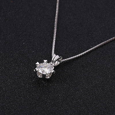 Minimalist Moissanite Necklace with Gold-Plated Chain