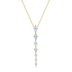 18K Gold-Plated Tassel Zircon Cuban Chain Necklace