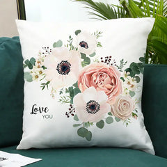 Beautiful Flower Pillow Cover for Home, 18x18in