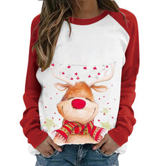 Casual Women's Long-sleeve Printed Pullover Sweater
