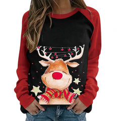 Casual Women's Long-sleeve Printed Pullover Sweater