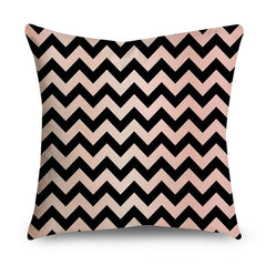 Rose Gold Polyester Pillow Cover with Black Gold Design