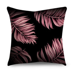 Rose Gold Polyester Pillow Cover with Black Gold Design