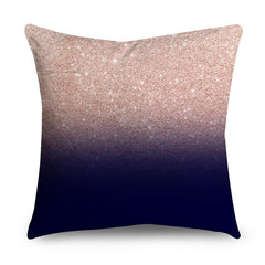 Rose Gold Polyester Pillow Cover with Black Gold Design