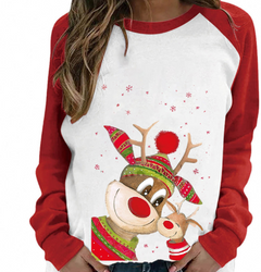 Casual Women's Long-sleeve Printed Pullover Sweater