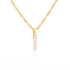 Wholesale Gold Zircon Letter Pendant Necklace 18K Chain