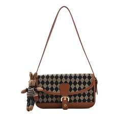 Winter Rhombus Underarm Shoulder Bag for Ladies
