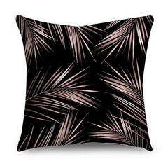 Rose Gold Polyester Pillow Cover with Black Gold Design