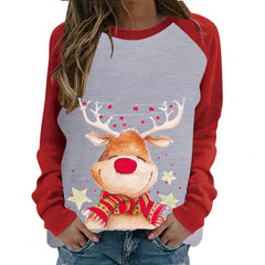 Casual Women's Long-sleeve Printed Pullover Sweater