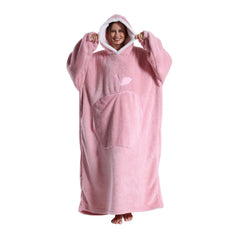 GoodtoU Wearable Blanket Hoodie For Women and Men - Oversized Hooded Blanket for Adults Fluffy Plush Blanket Sweatshirt Warm Cozy Gifts For Mom Pink