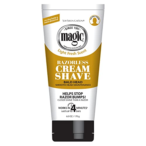 SoftSheen-Carson Magic Razorless Shaving Cream Hair Removal Cream Depilatory Cream Works in 4 Minutes for Coarse Curly Hair 6 Oz