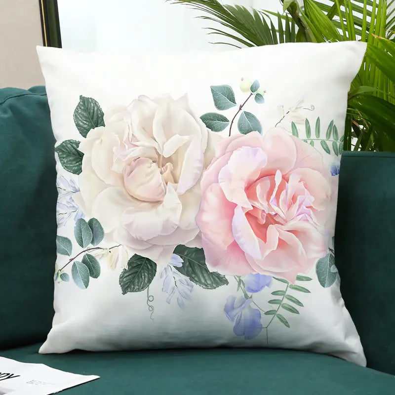 Beautiful Flower Pillow Cover for Home, 18x18in