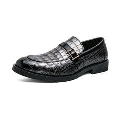 British Style Buckle Pointed Leather Shoes for Men