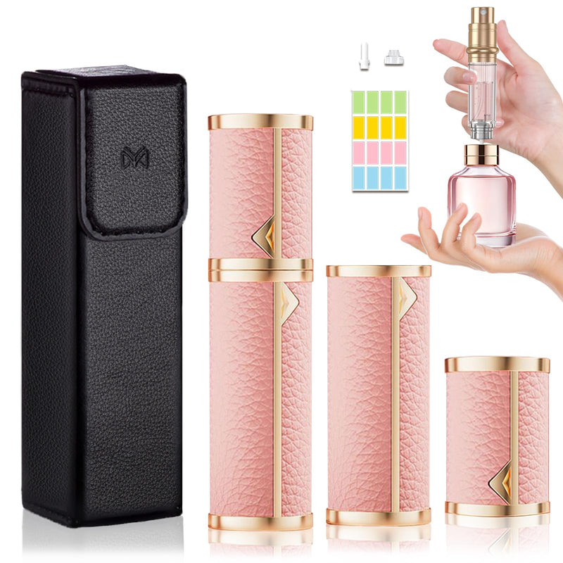 Squway Perfume Travel Refillable Bottle Empty Perfume Cologne Atomizer Dispenser Portable Mini Pocket Size Purse Sprayer Container TSA Approved Spray Bottles For Traveling 5ml (Pink)