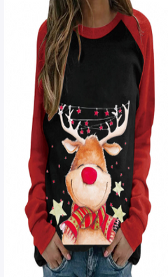 Casual Women's Long-sleeve Printed Pullover Sweater