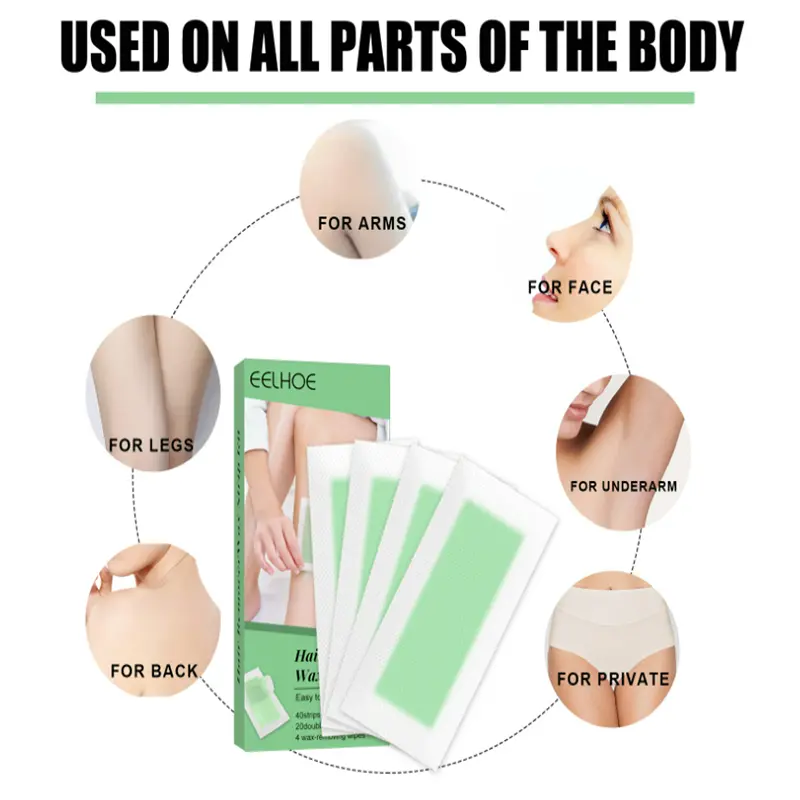40 Waxed Hair Removal Strips for All Skin Types