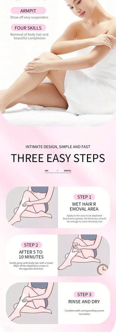 Painless Hair Removal Cream for Women - Sensitive Formula