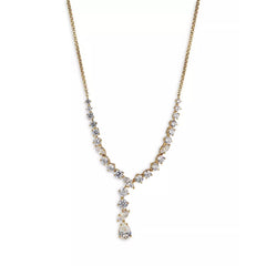 18K Gold-Plated Tassel Zircon Cuban Chain Necklace