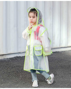 Kids Transparent Raincoat Poncho for Hiking