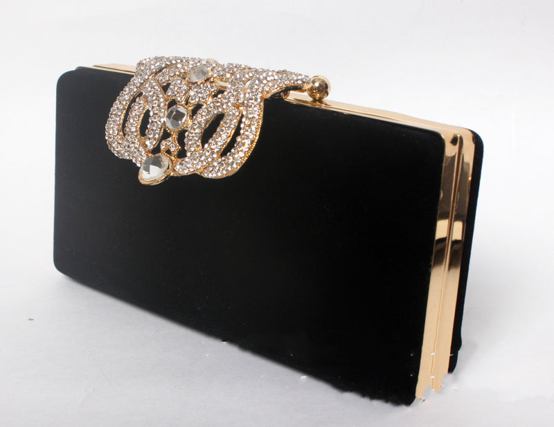 Rhinestone Crown Suede Bridal Bag for Ladies
