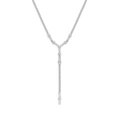 18K Gold-Plated Tassel Zircon Cuban Chain Necklace