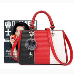 Striped Color Block Handbag - Shoulder & Crossbody Bag
