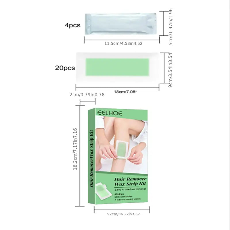 40 Waxed Hair Removal Strips for All Skin Types