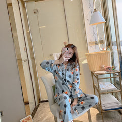 Cute Women's Long Sleeve Pajama Set for Home Wear