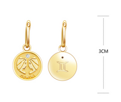 S925 Silver Zodiac Coin Necklace with 14K Gold Chain