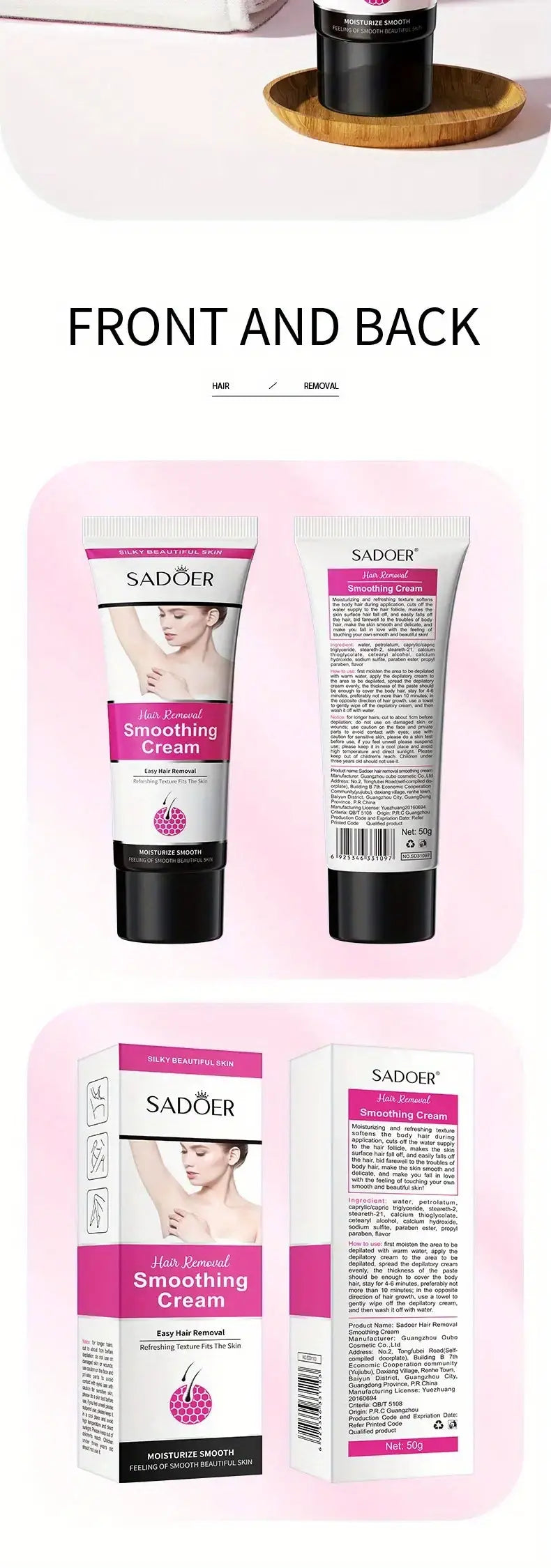 Painless Hair Removal Cream for Women - Sensitive Formula
