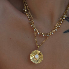 18K Gold-Plated Tassel Zircon Cuban Chain Necklace