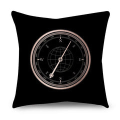 Rose Gold Polyester Pillow Cover with Black Gold Design