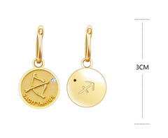 S925 Silver Zodiac Coin Necklace with 14K Gold Chain