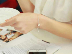 S925 Silver Daisy Flower Bracelet for Students