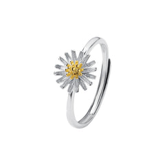 Simple S925 Silver Daisy Ring for Women